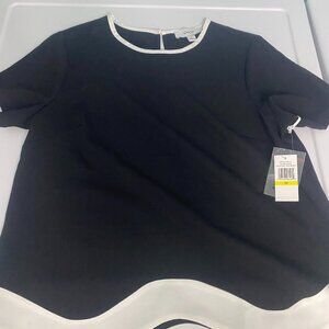 CeCe Top Black White NWT Size M
